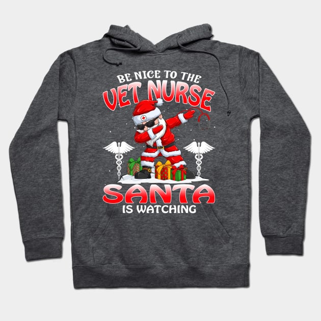 Be Nice To The Vet Nurse Santa is Watching Hoodie by intelus